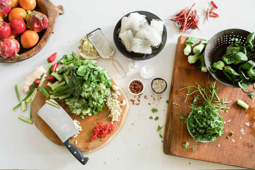 An assortment of colorful vegetables packed with fiber, vitamins, minerals and phytonutrients. This nutritional value is missing from processed convenience foods.