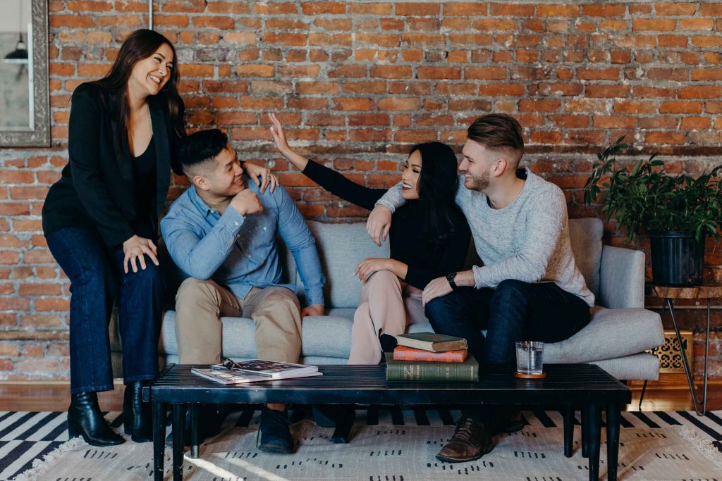 A group of friends enjoy a lively conversation. When it comes to buying unique, high-quality products, consumers prefer to do business with someone they know, trust and depend on.