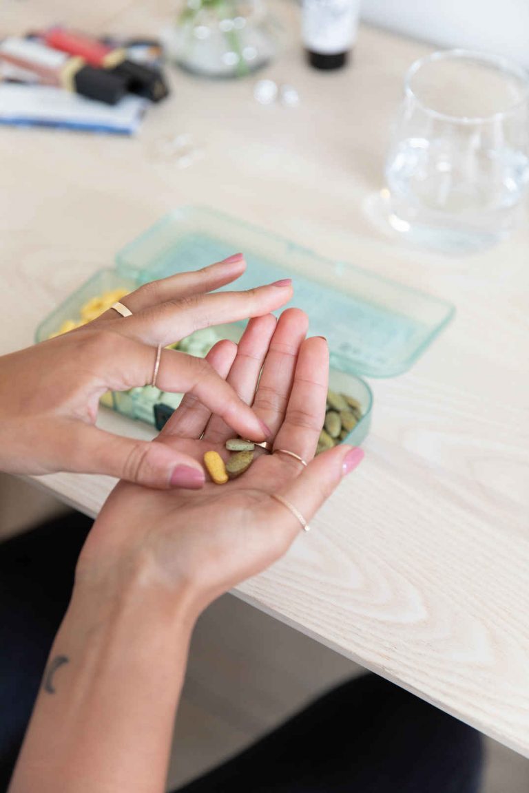 A women prepares to eat a full serving of Nutrilite™ Double X food supplement. Supplements such as Double X help bridge the gap between what you are eating and what your body needs for optimal health.