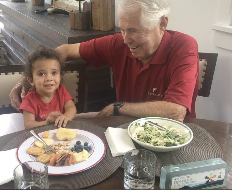 Enjoying lunch with my youngest grandchild, Hazel Honey. A nutrient-rich diet and supplementation helps nourish her rapid growth and development during the active toddler years.