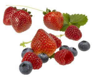 Strawberries and blueberries. The MIND diet includes at least two servings of berries each week.