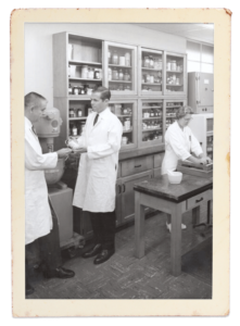 Dr. Sam working in a lab in his early days at Nutrilite